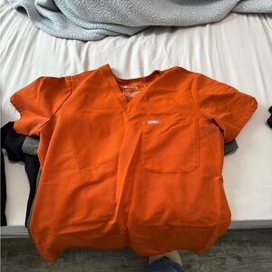 Figs burnt orange Scrub Top